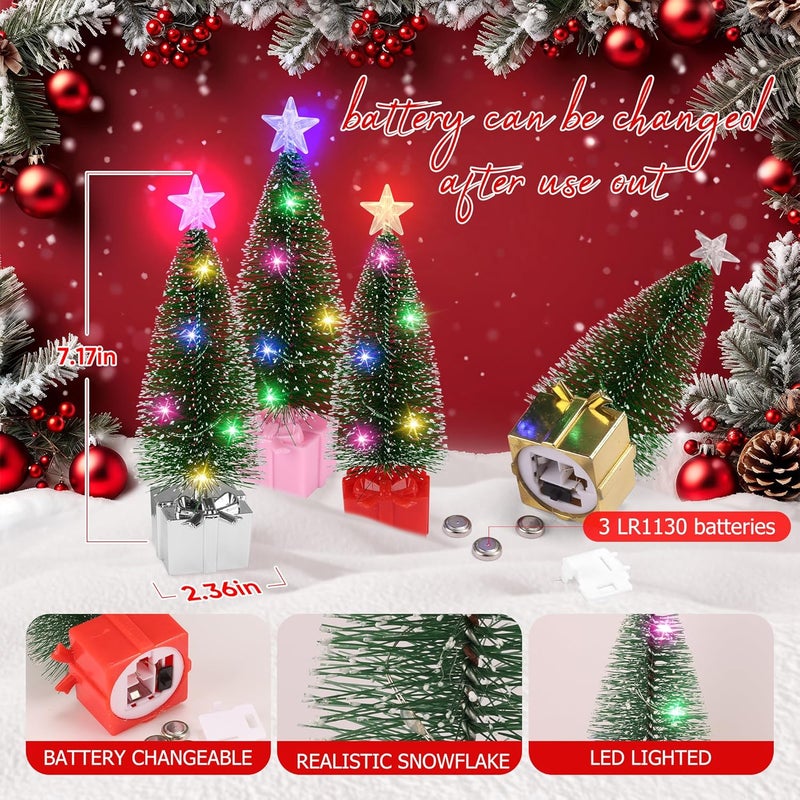 BEFANS Mini Christmas Tree with Lights, 8 Pack Tabletop Christmas Tree with Lights for Indoor Christmas Decorations Holiday Party Ornagment, Christmas Centerpieces for Tables (8) - Image 2